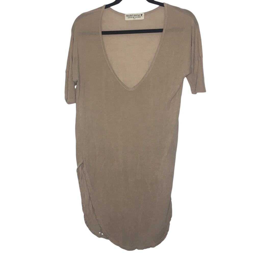 Project Social T Short Sleeve Shirt In Tan Women's Size XS